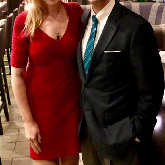 Maggy London Hot Red Dress - Picture 8 of 9